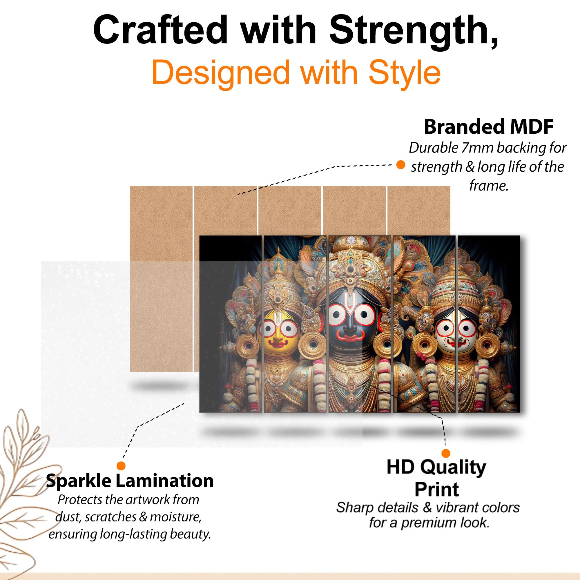 The Castle Decor Shri Jagannath Painting With Frame Big Size 27X48 Wall Art For Living Room,Bedroom,Drawing Room,Hotels-Wooden F